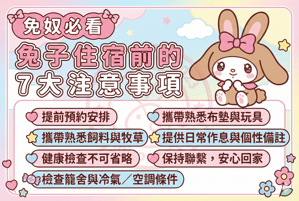 兔奴必看-兔子住宿前必看七大注意事項
